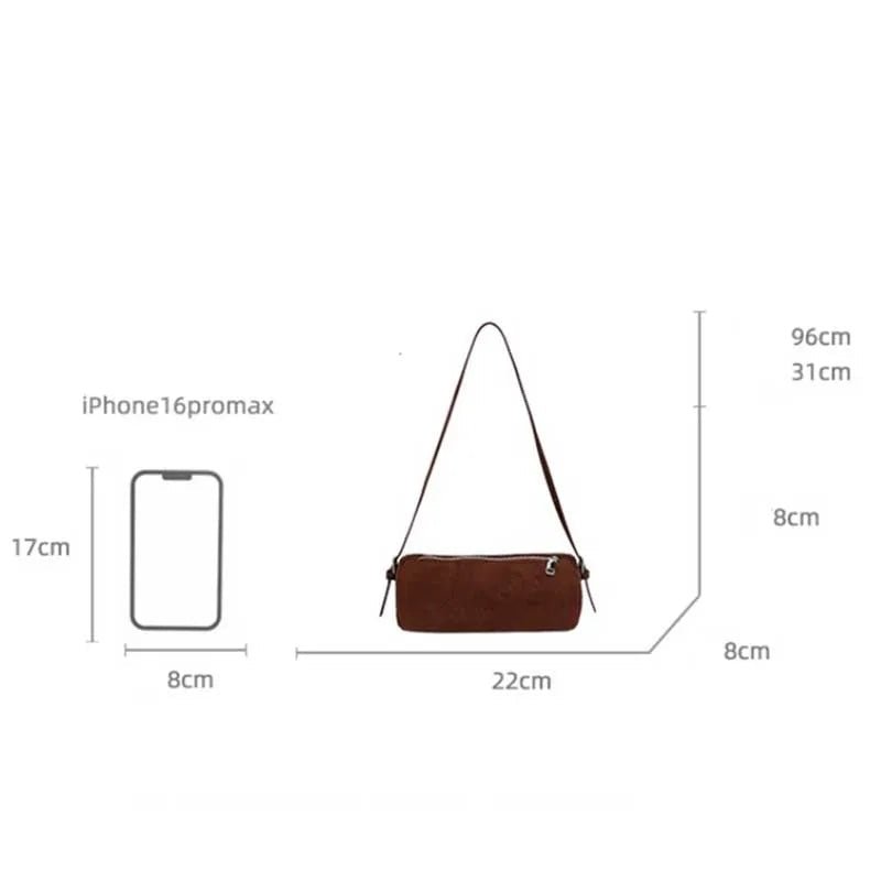 Beatrice Faux Suede Pillow Hobo Shoulder Bag with Zip