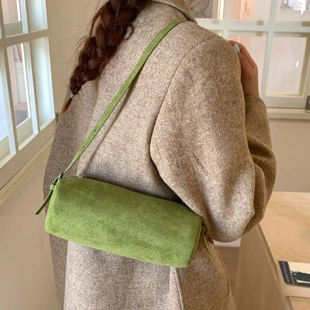 Beatrice Faux Suede Pillow Hobo Shoulder Bag with Zip
