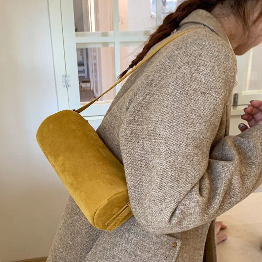 Beatrice Faux Suede Pillow Hobo Shoulder Bag with Zip