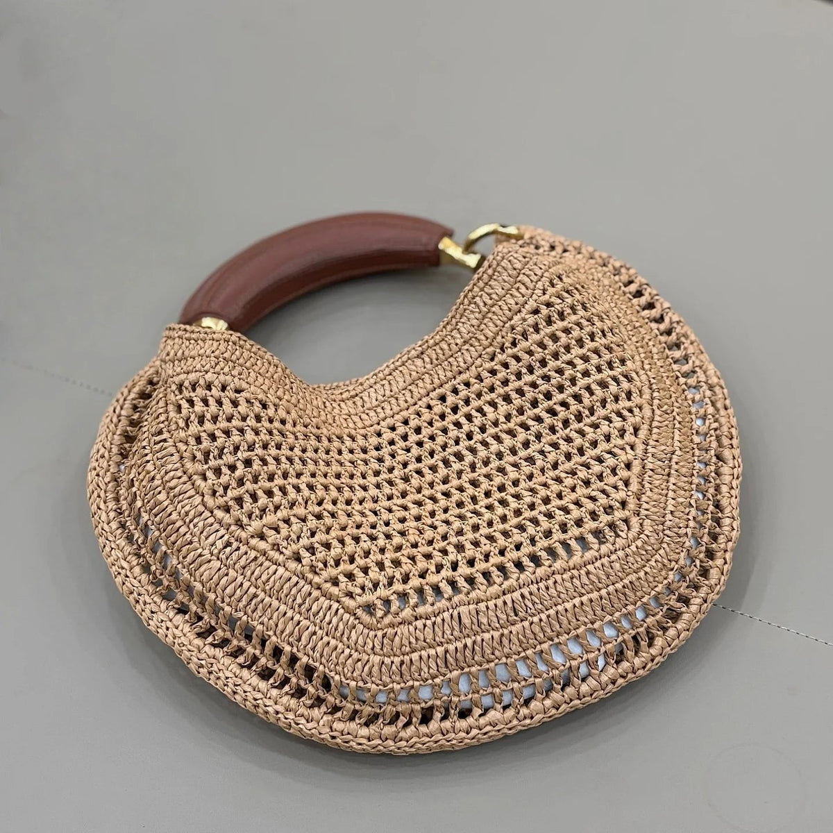 Bianca Crescent Hollow Woven Underarm Bag with Magnetic Closure – view 5