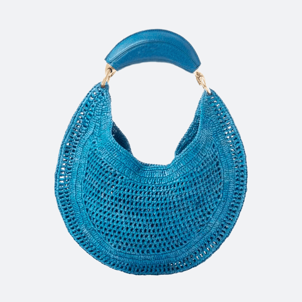 Bianca Crescent Hollow Woven Underarm Bag with Magnetic Closure