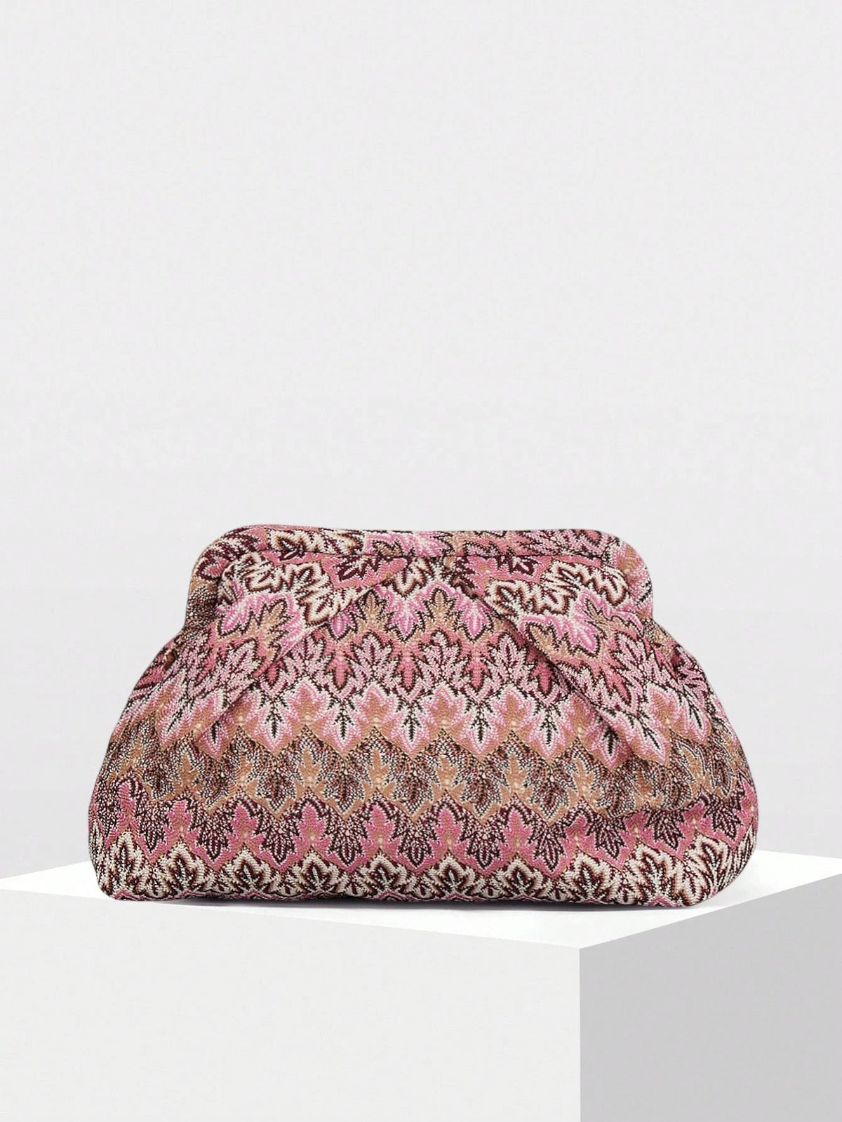 Bianca Jacquard Pleated Cloud-Shaped Clutch Bag – view 2