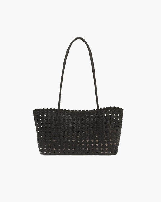 Briana Hollow-Out Woven Shoulder Tote Bag with Open Top – view 2