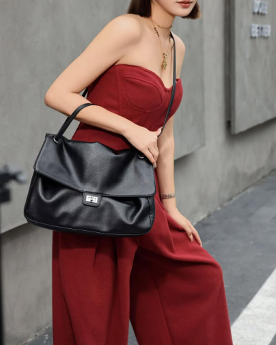 Carla Maxi Flap Vegan Leather Underarm Shoulder Bag – view 7