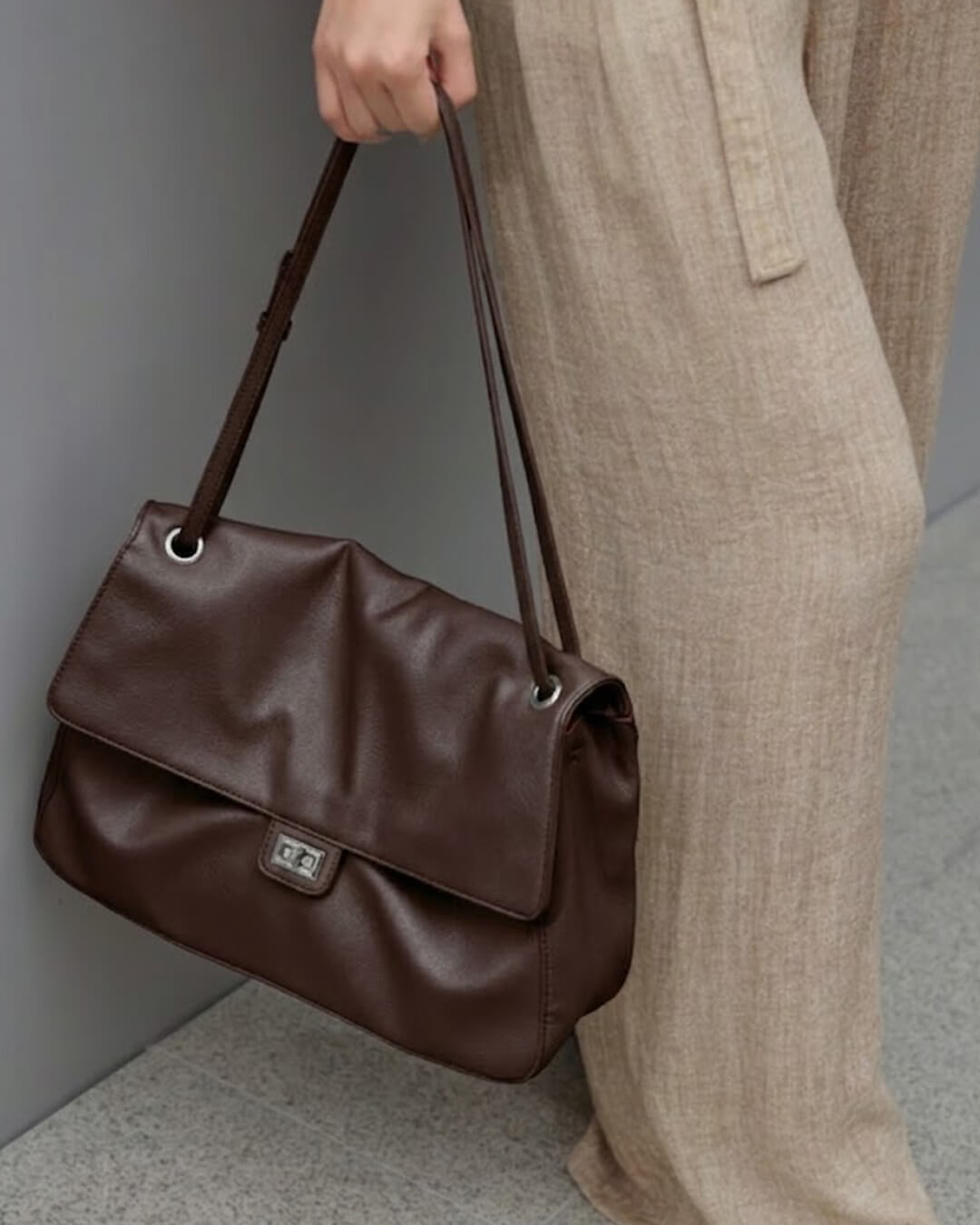 Carla Maxi Flap Vegan Leather Underarm Shoulder Bag – view 10