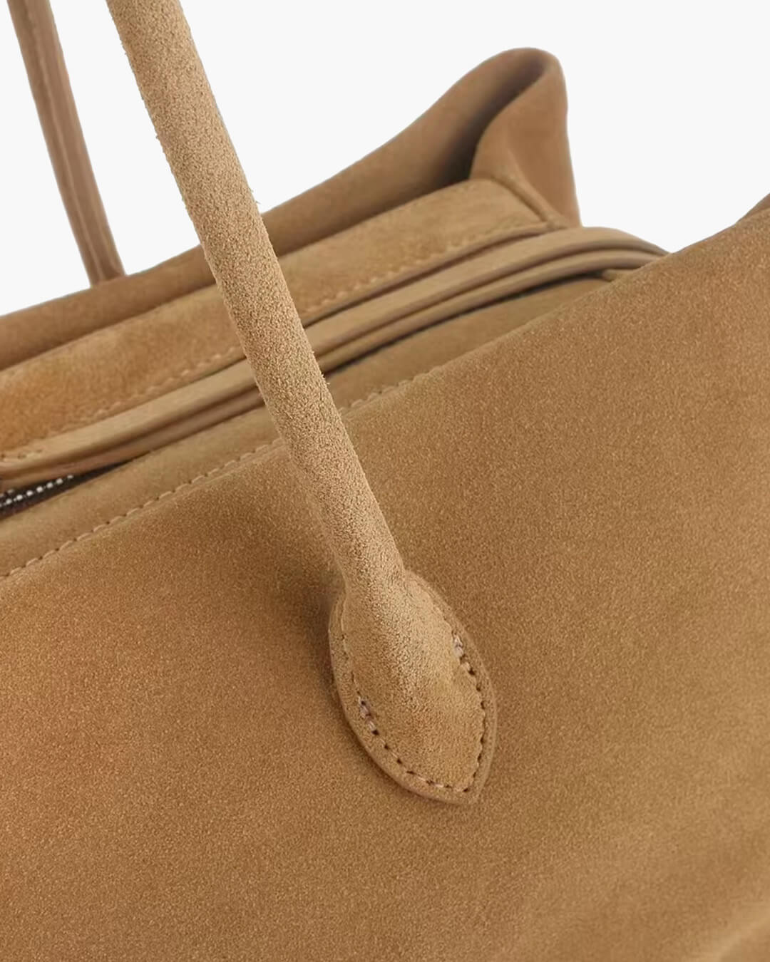 Carly Frosted Faux Suede Tote Bag with Tassel Zip – view 6