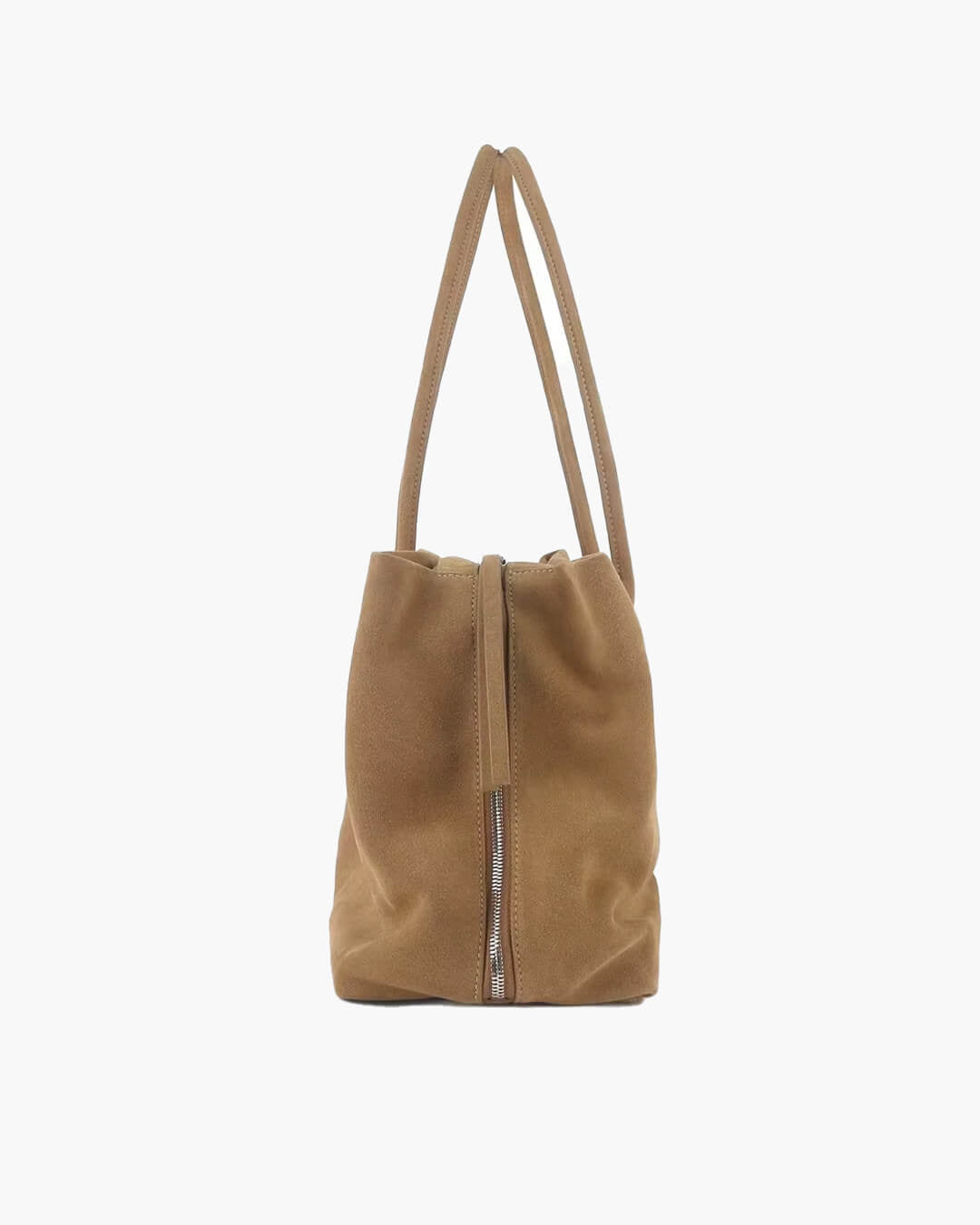 Carly Frosted Faux Suede Tote Bag with Tassel Zip