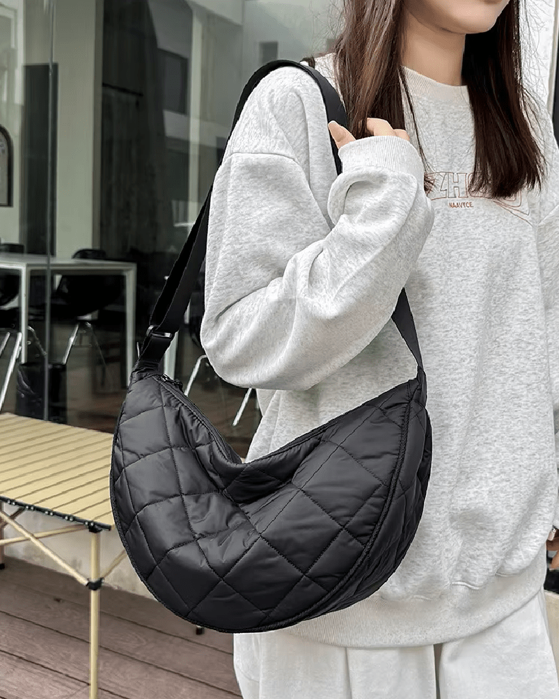Ella Half-Moon Nylon Crossbody Belt Bag with Adjustable Strap – view 3
