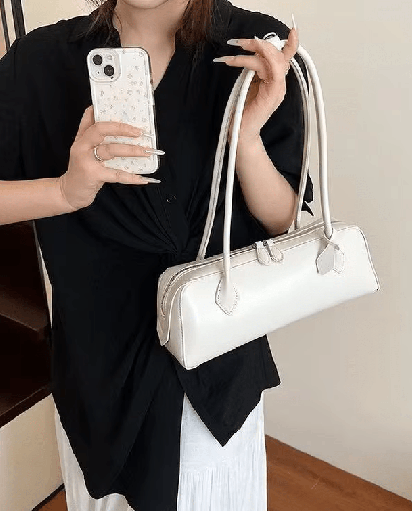 Ella Vintage-Inspired Vegan Leather Baguette Shoulder Bag – view 11