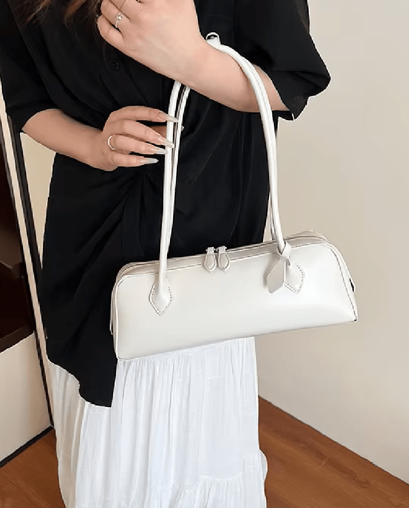 Ella Vintage-Inspired Vegan Leather Baguette Shoulder Bag – view 10
