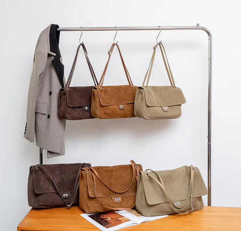 Esther Frosted Vegan Leather Retro Top Handle Tote Bag