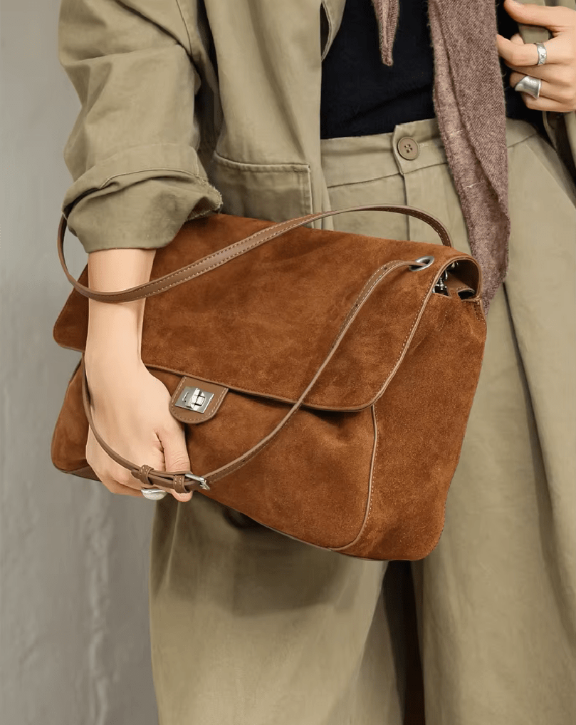 Esther Frosted Vegan Leather Retro Top Handle Tote Bag – view 8