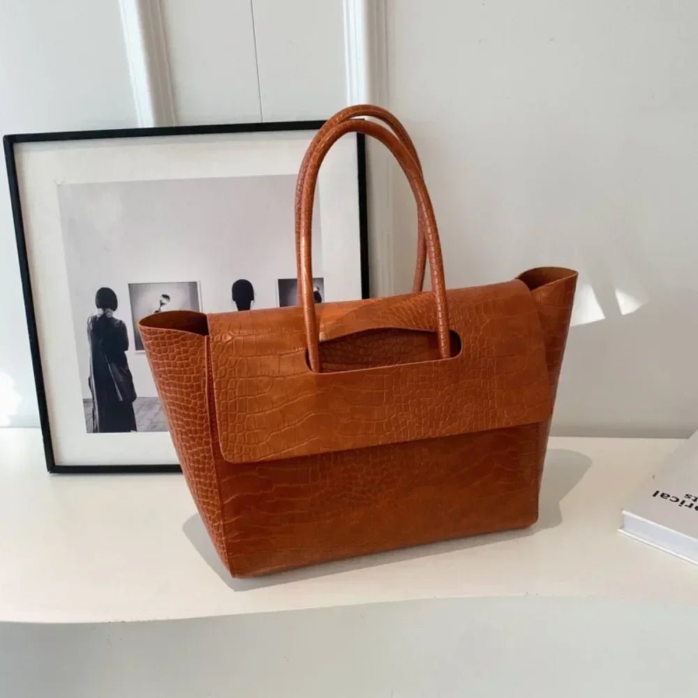 Jessica Croc-Embossed Vegan Leather Structured Tote Bag – view 5