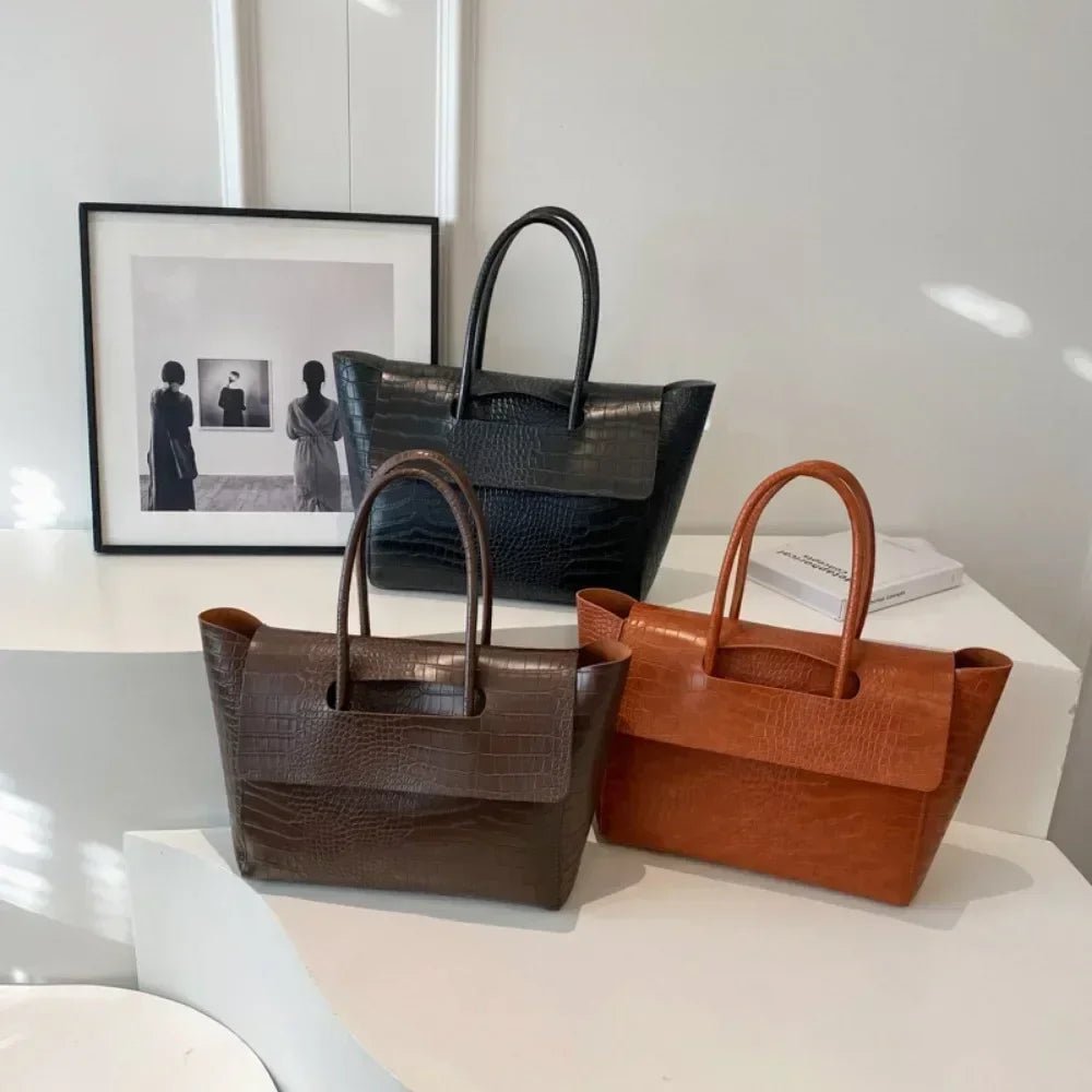 Jessica Croc-Embossed Vegan Leather Structured Tote Bag – view 6