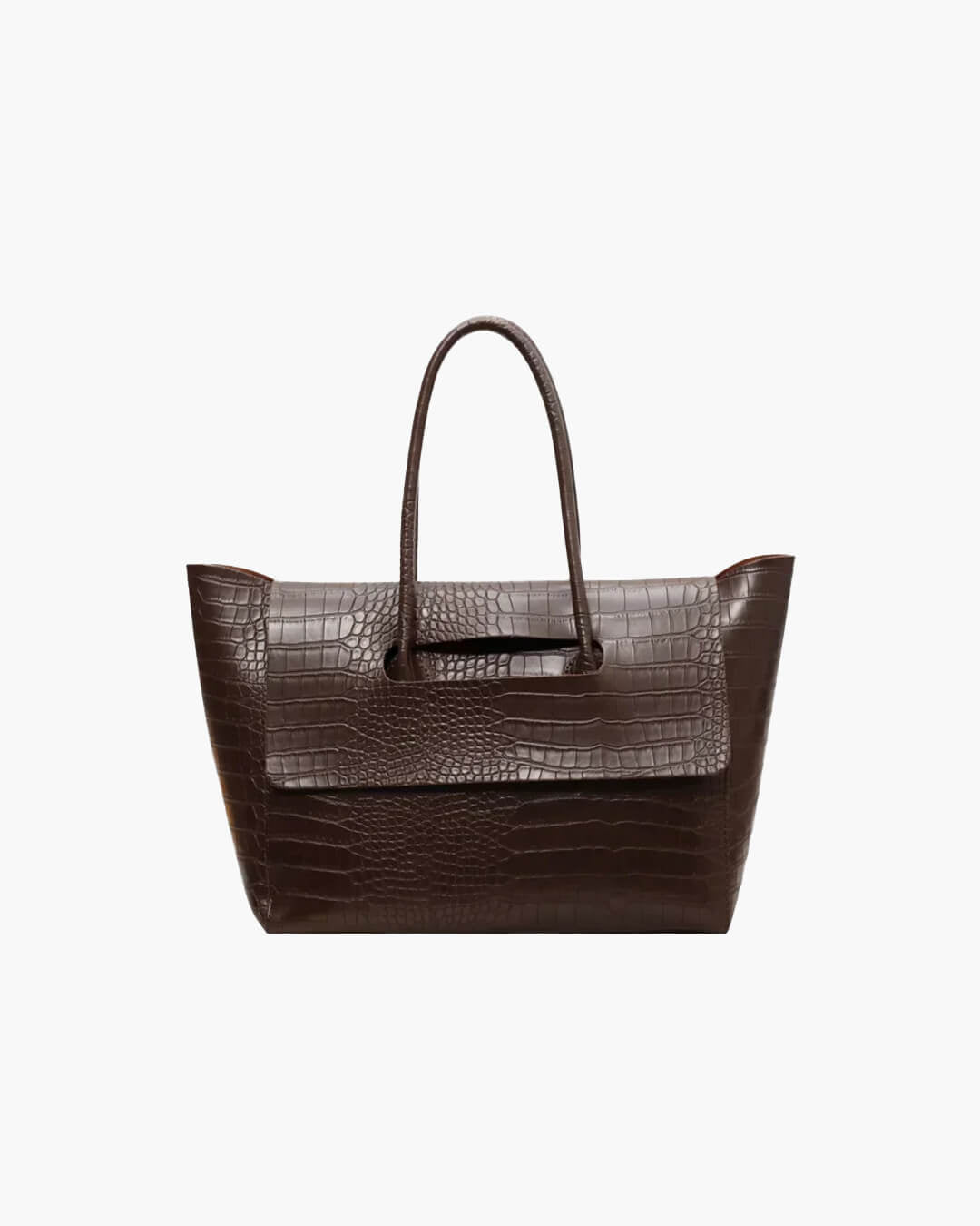 Jessica Croc-Embossed Vegan Leather Structured Tote Bag