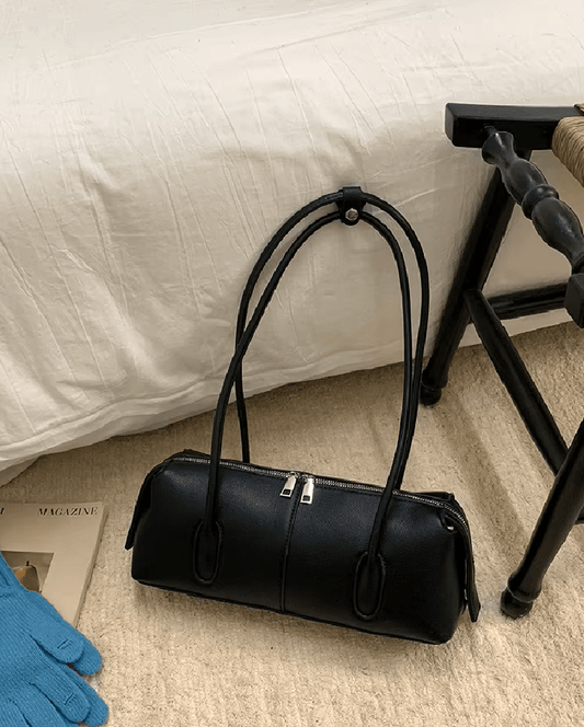 Julie Cylindrical Vegan Leather Bowling Shoulder Bag