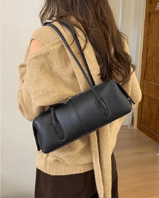 Julie Cylindrical Vegan Leather Bowling Shoulder Bag – view 2