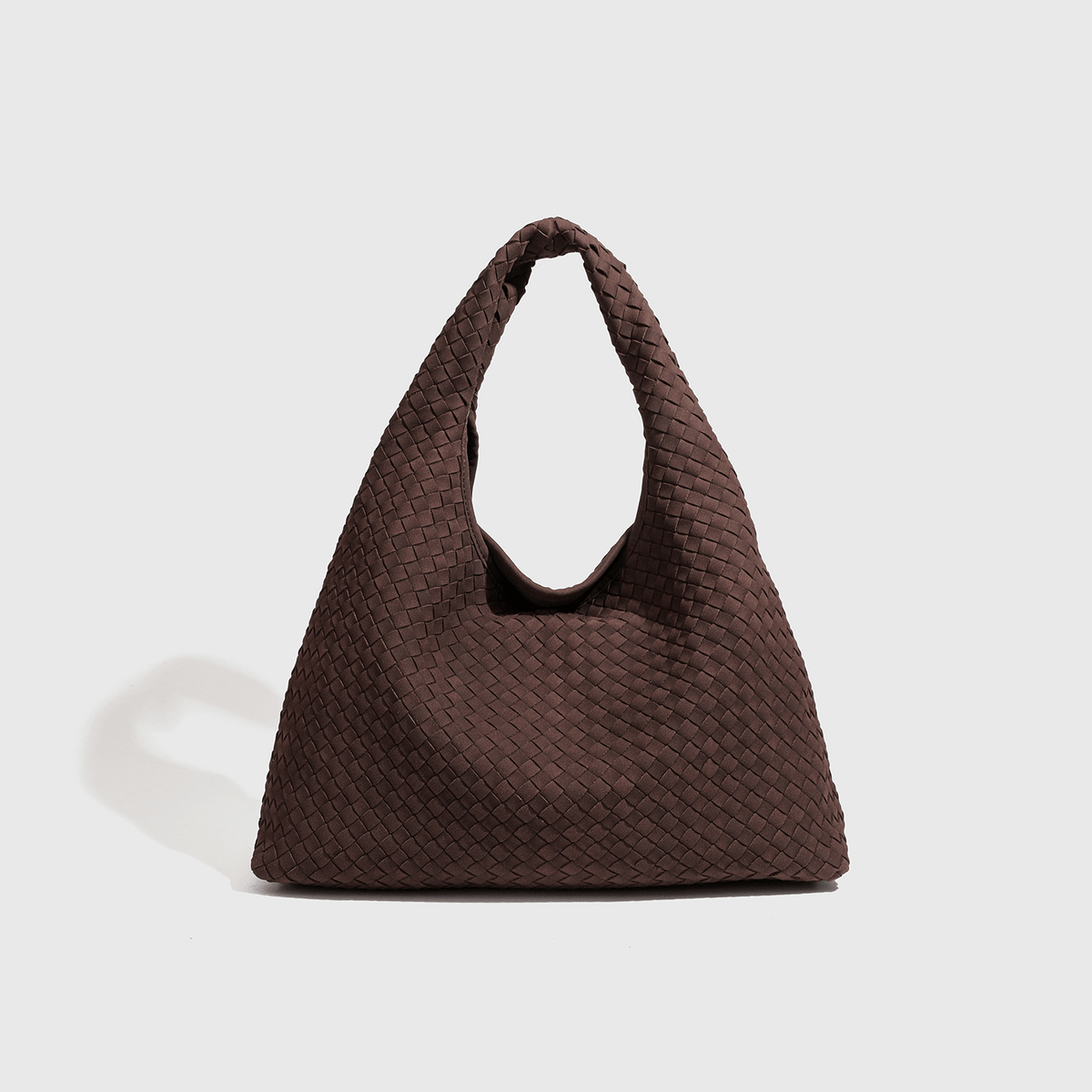 Linda Woven Faux Suede Hobo Tote Bag with Magnetic Snap