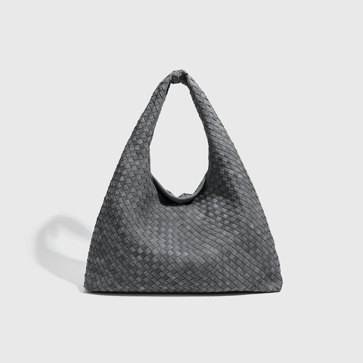 Linda Woven Faux Suede Hobo Tote Bag with Magnetic Snap – view 11