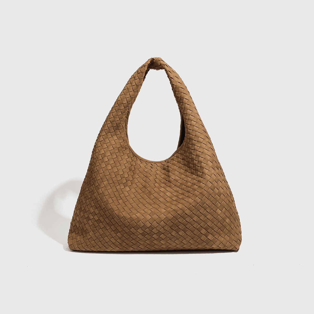 Linda Woven Faux Suede Hobo Tote Bag with Magnetic Snap – view 5