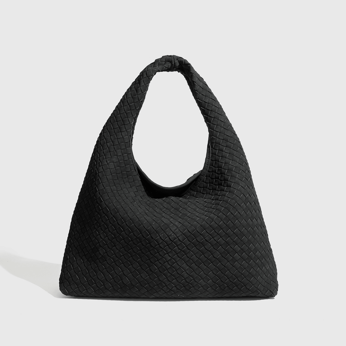 Linda Woven Faux Suede Hobo Tote Bag with Magnetic Snap – view 9