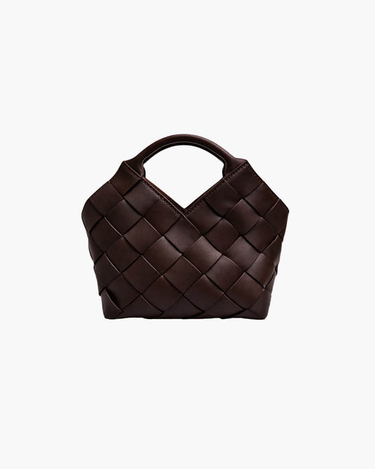 Lucy Woven Straw and Raffia Tote Bag with Faux Leather Trim