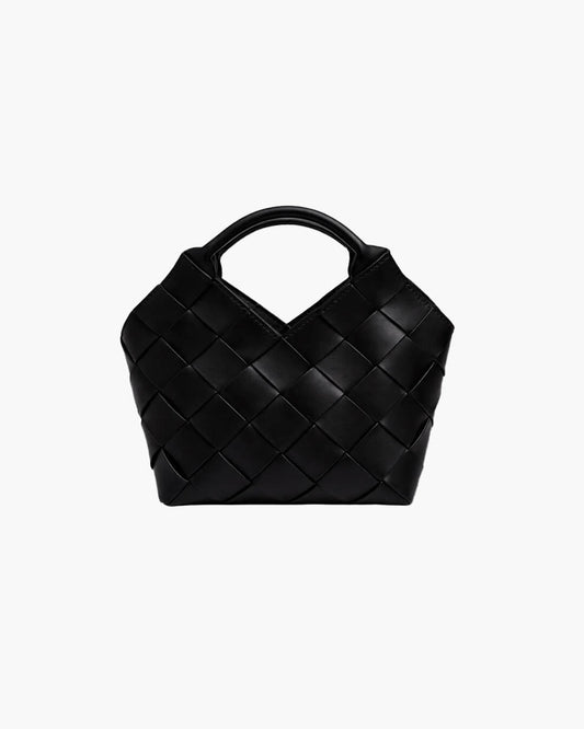 Lucy Woven Straw and Raffia Tote Bag with Faux Leather Trim – view 2