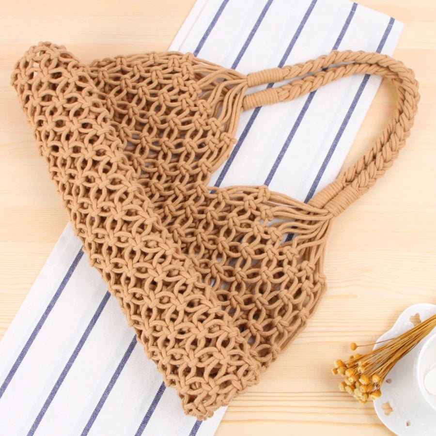 Margot Woven Cotton Rope Bucket Beach Tote Bag