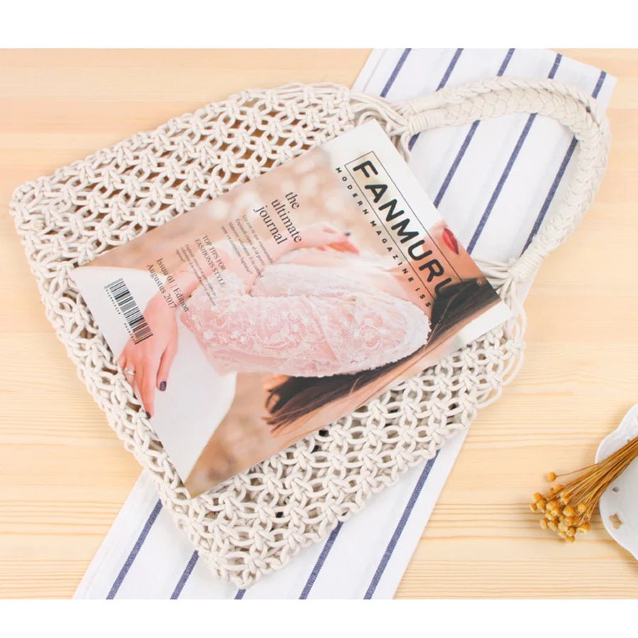 Margot Woven Cotton Rope Bucket Beach Tote Bag