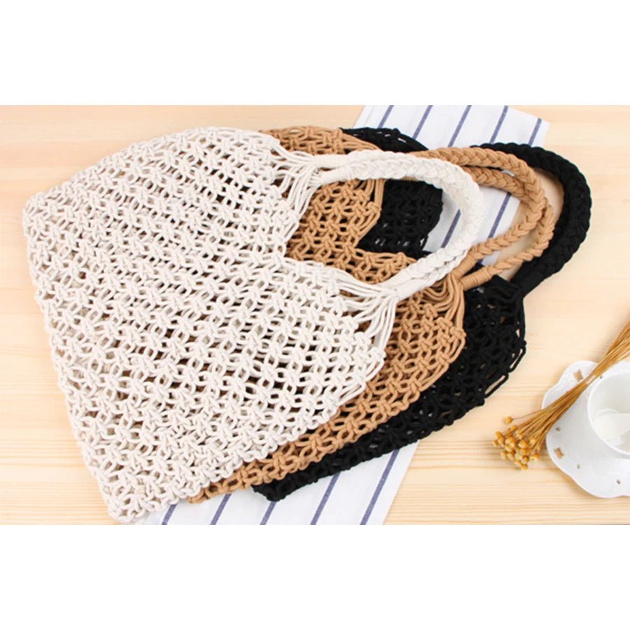 Margot Woven Cotton Rope Bucket Beach Tote Bag – view 6