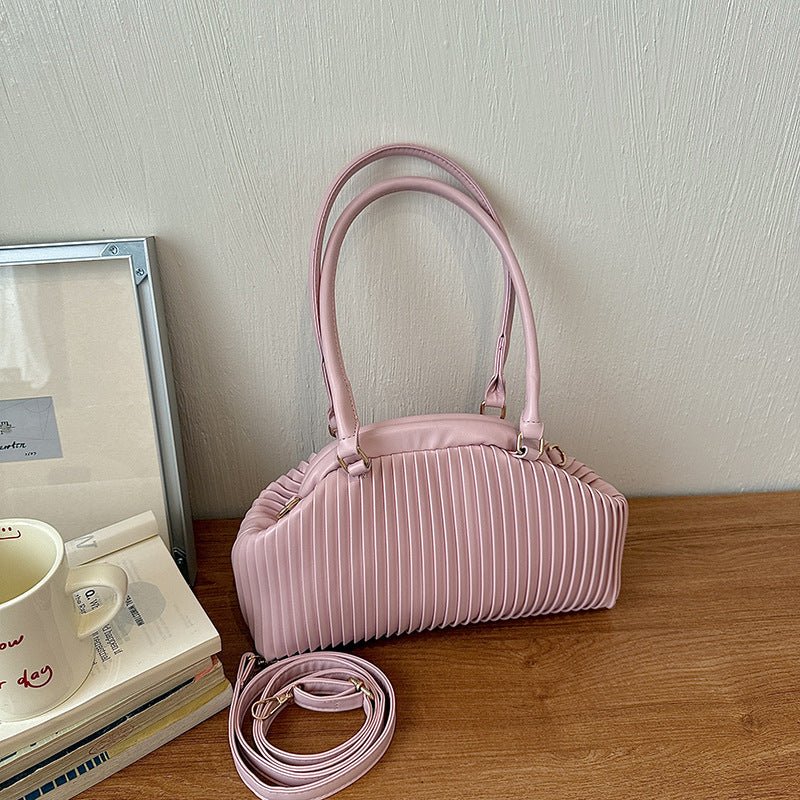 Mariana Pleated Nylon Shoulder Tote Bag with Zip Closure – view 10