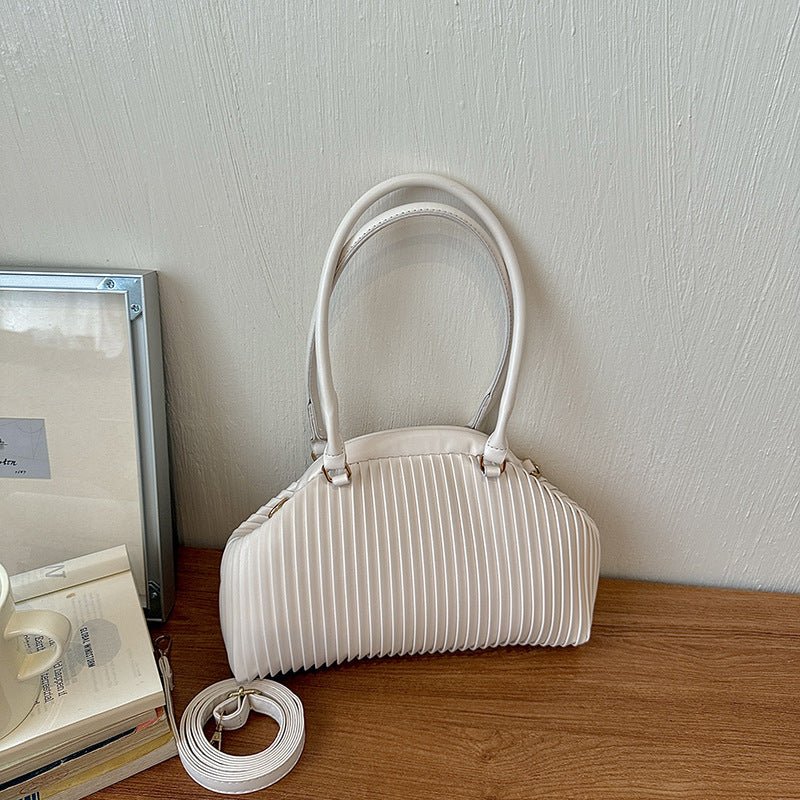 Mariana Pleated Nylon Shoulder Tote Bag with Zip Closure – view 7