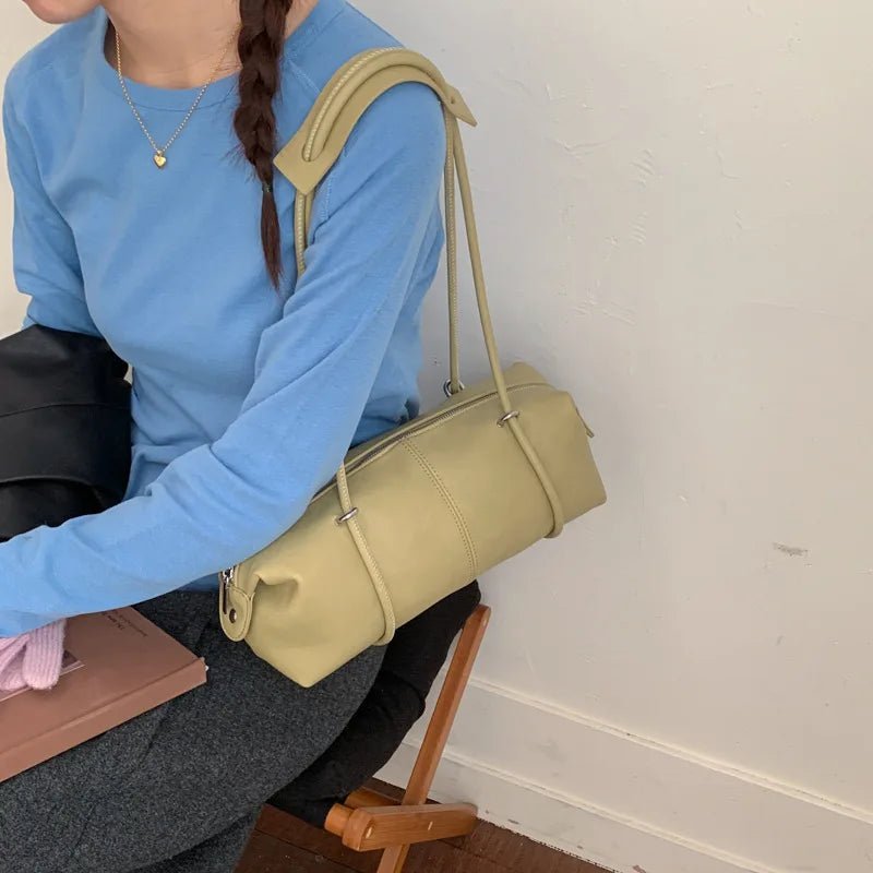 Mila Boston Pillow Vegan Leather Shoulder Bag with Top Zip – view 24