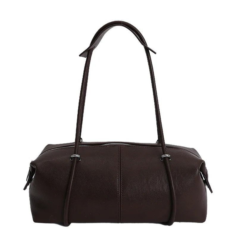 Mila Boston Pillow Vegan Leather Shoulder Bag with Top Zip – view 19