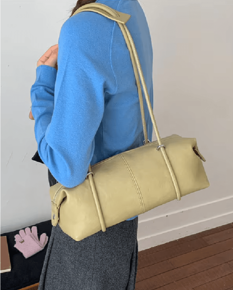 Mila Boston Pillow Vegan Leather Shoulder Bag with Top Zip – view 17
