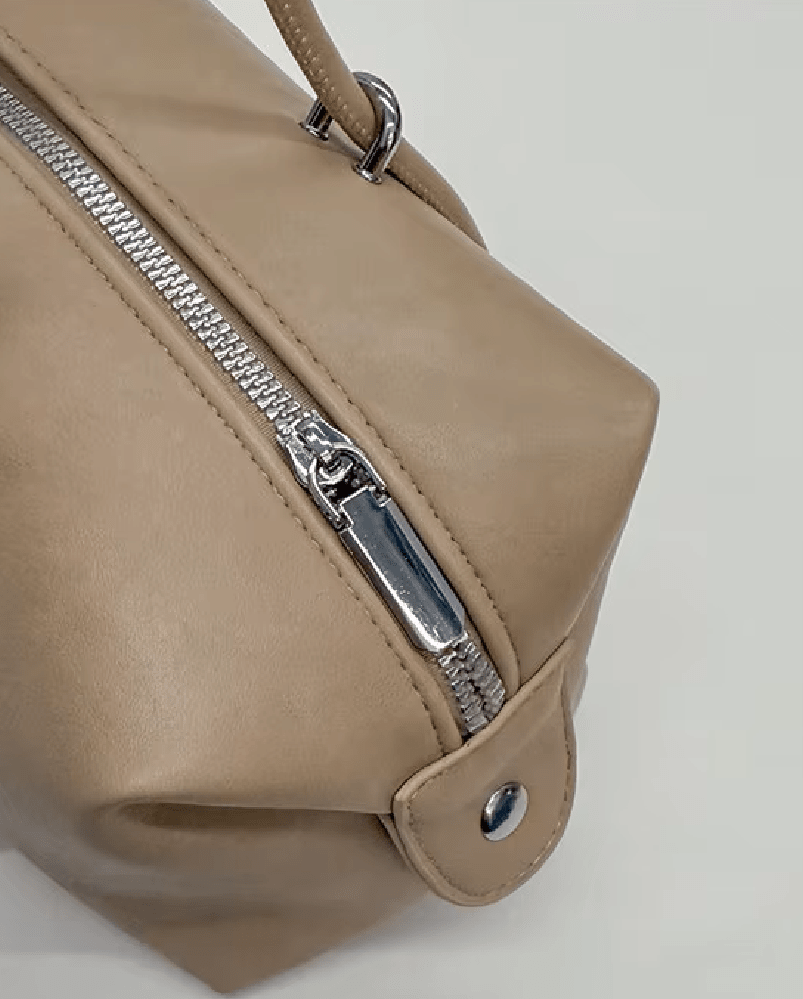 Mila Boston Pillow Vegan Leather Shoulder Bag with Top Zip – view 4