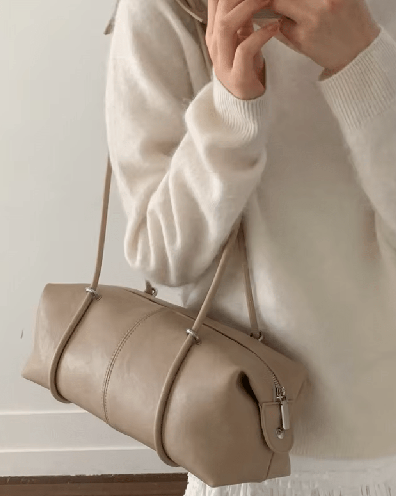 Mila Boston Pillow Vegan Leather Shoulder Bag with Top Zip – view 3
