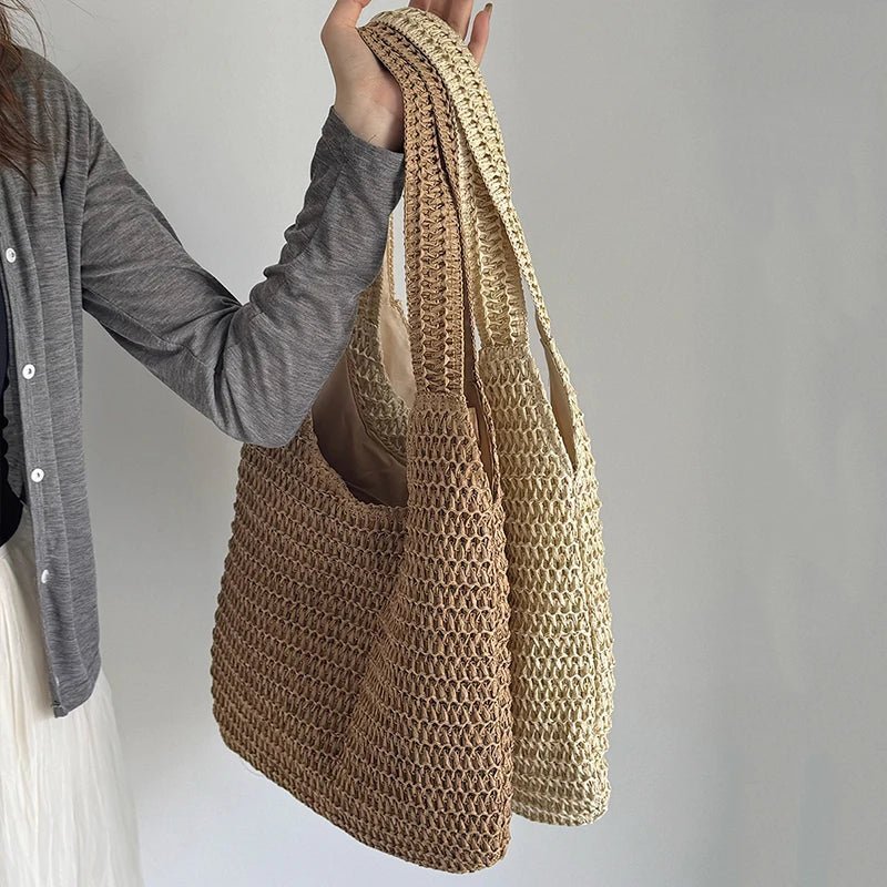 Miranda Handwoven Rattan Straw Shoulder Tote Bag – view 6