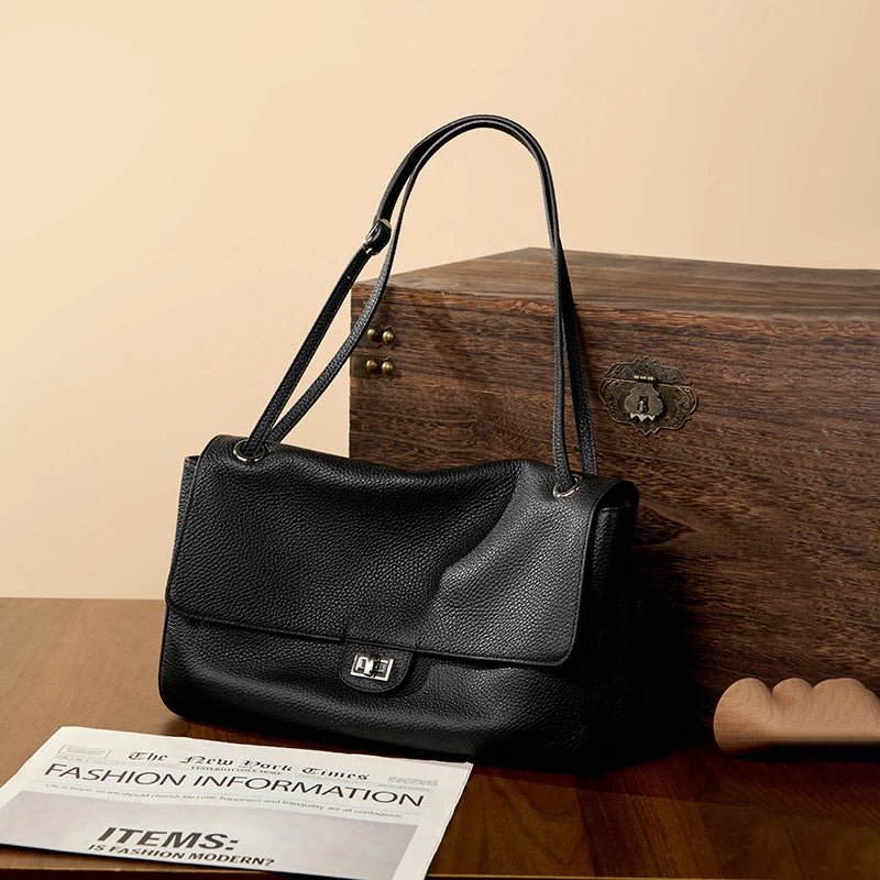 Miriam Structured Vegan Leather Crossbody Satchel with Flap Pocket
