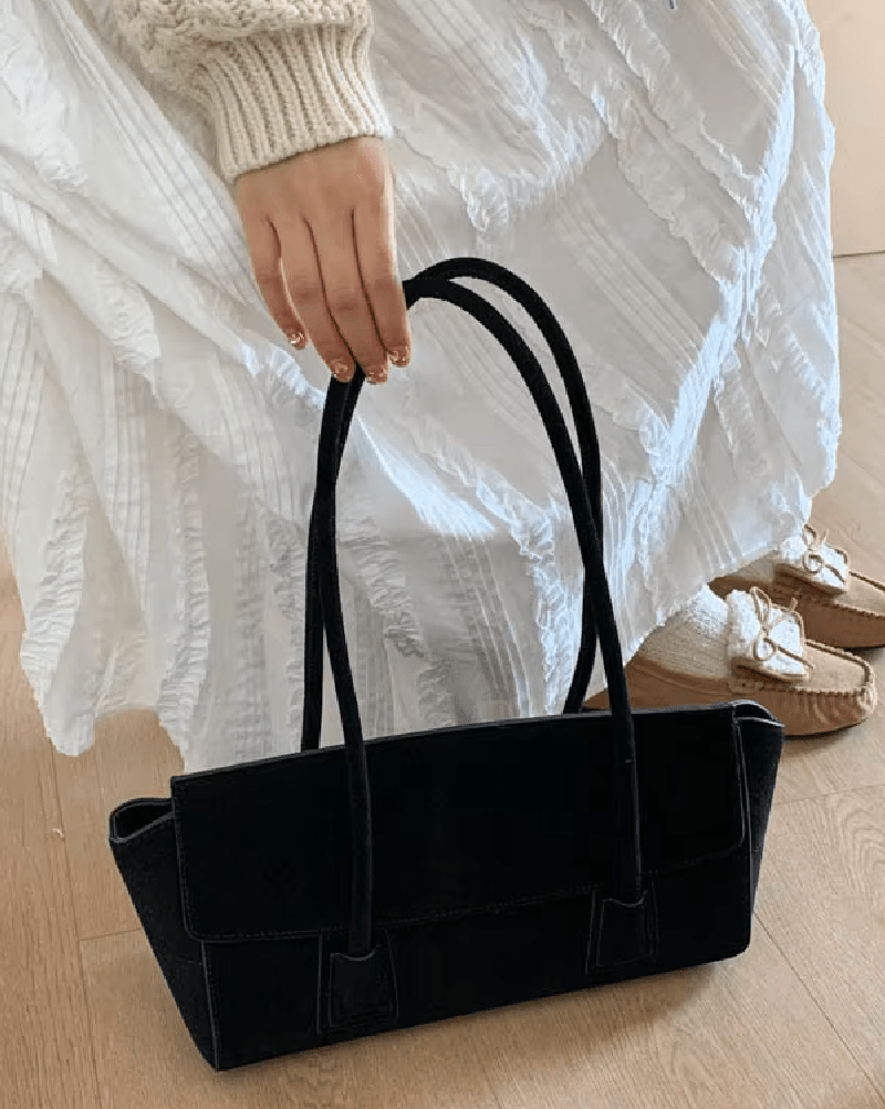 Nicole Vintage-Inspired Faux Suede Underarm Shoulder Bag with Flap – view 9