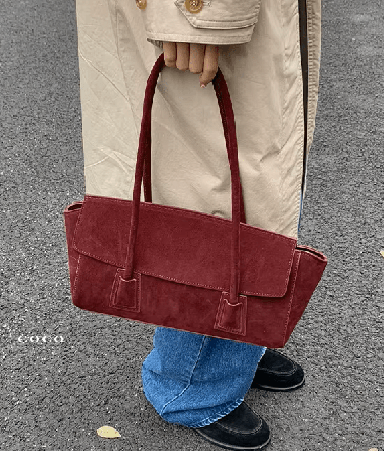 Nicole Vintage-Inspired Faux Suede Underarm Shoulder Bag with Flap – view 5