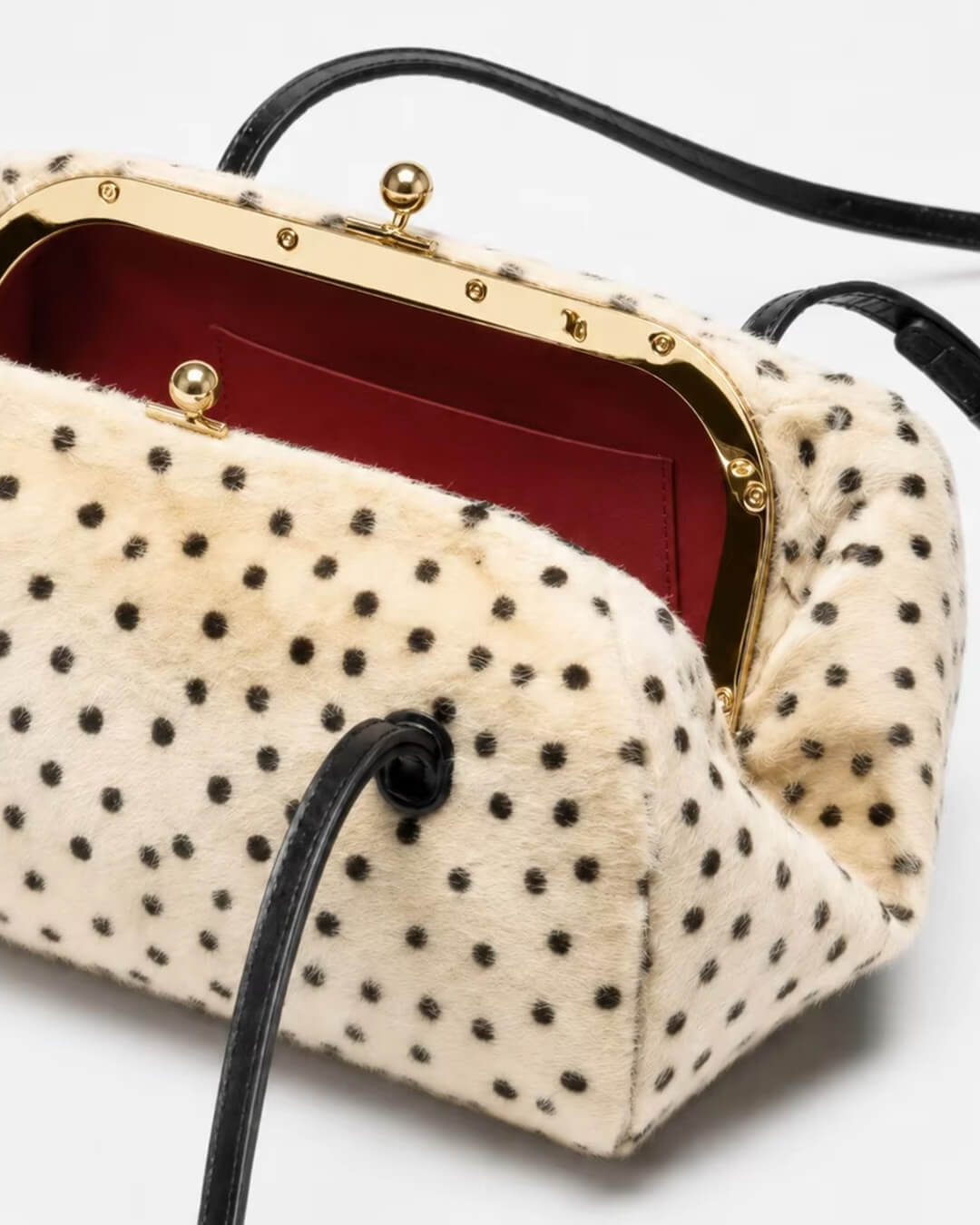 Nina Cheetah-Print Faux Fur Underarm Bag with Kiss-Lock – view 9