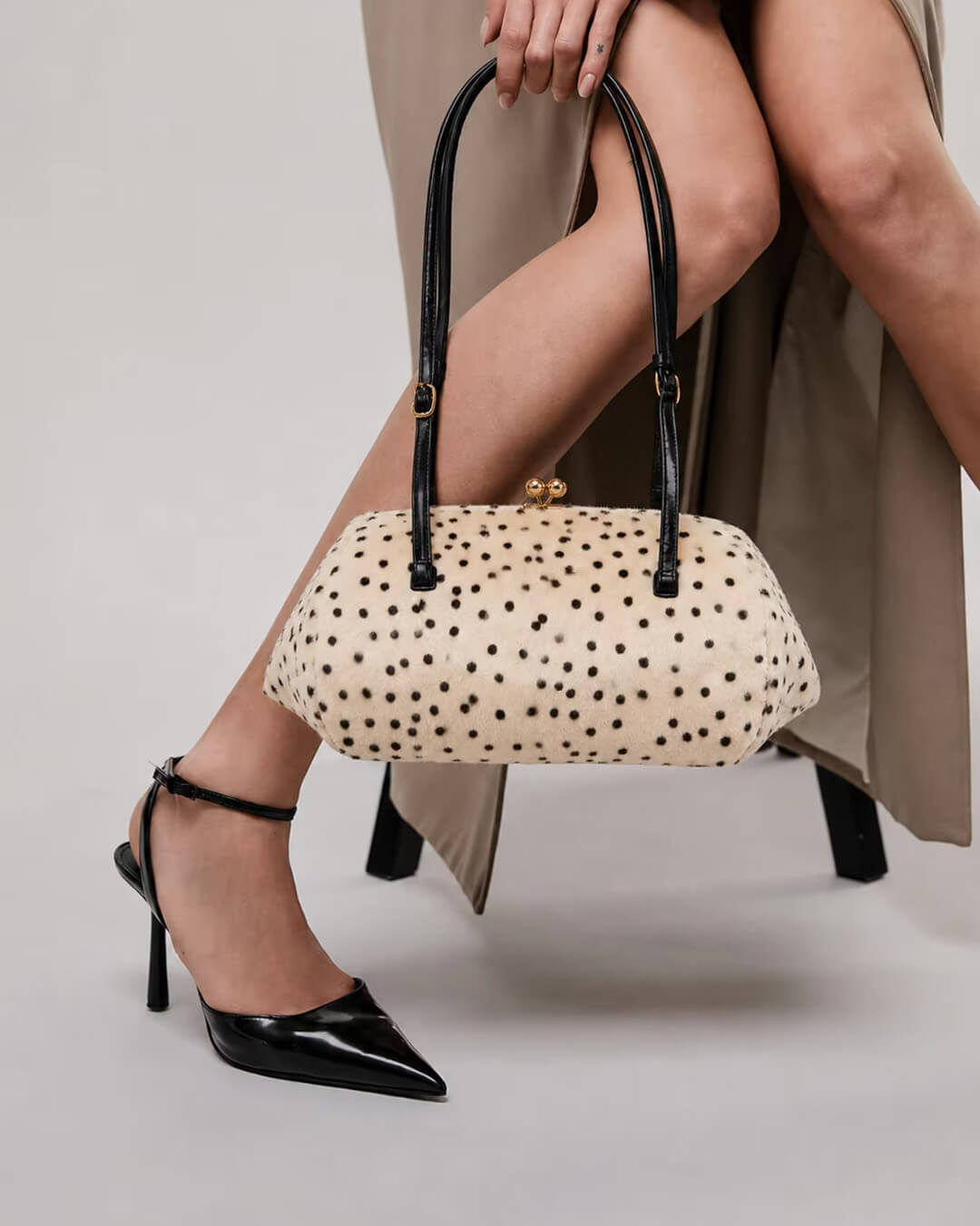 Nina Cheetah-Print Faux Fur Underarm Bag with Kiss-Lock – view 5