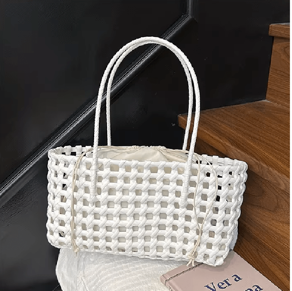 Claudia Cut-Out Vegan Leather Shoulder Tote Bag with Zip