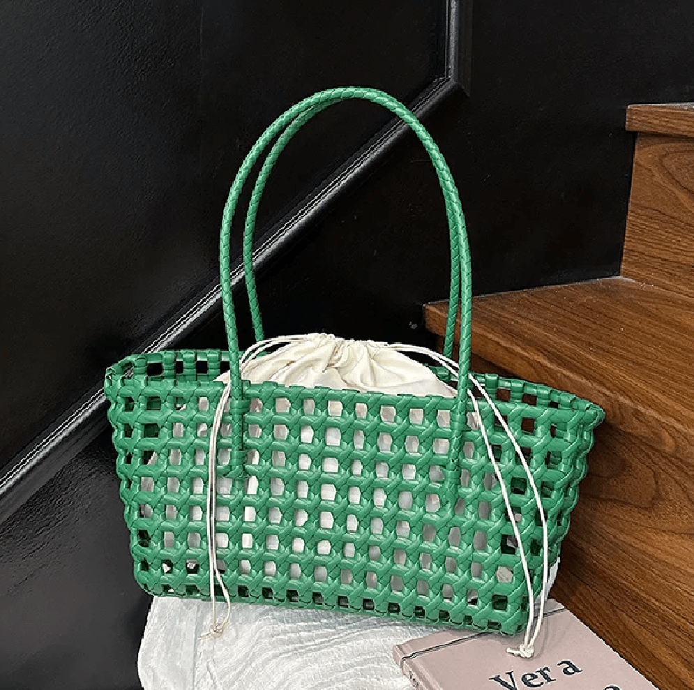 Claudia Cut-Out Vegan Leather Shoulder Tote Bag with Zip