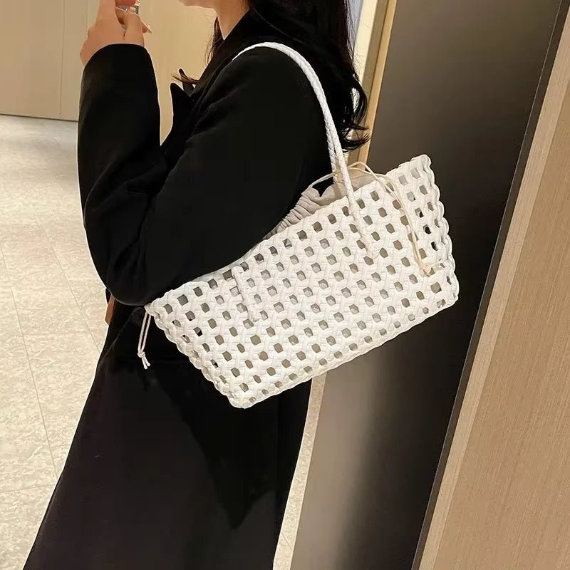 Claudia Cut-Out Vegan Leather Shoulder Tote Bag with Zip