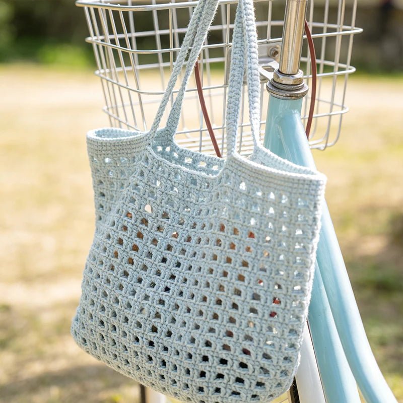 Julia DIY Hollow-Out Crochet Shoulder Bag Kit – Light Blue – view 2