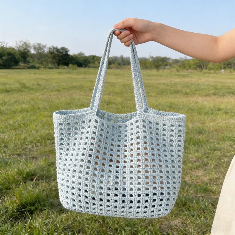 Julia DIY Hollow-Out Crochet Shoulder Bag Kit – Light Blue – view 4