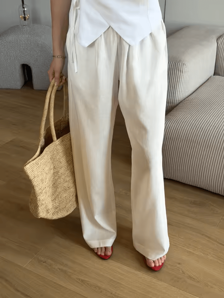 Sophia Handwoven Rattan Straw Open Top Tote Bag – view 2