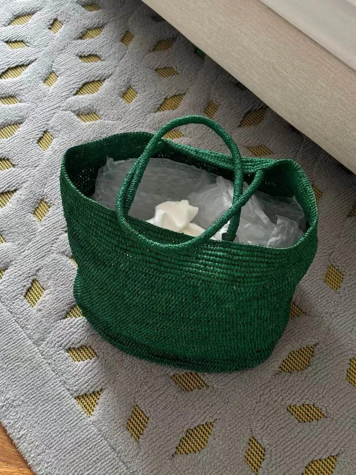 Sophia Handwoven Rattan Straw Open Top Tote Bag – view 13